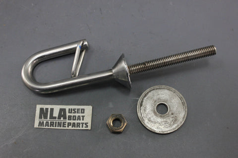 Boat Marine Waterski Single Snap Tow Hook Transom Mount Ski Rope Stainless Steel