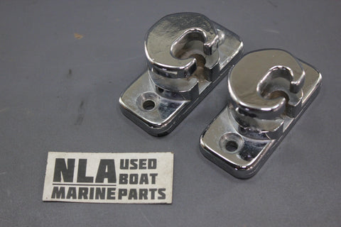 Boat Marine Bimini Cover Top Mounting Bracket Hardware Chrome Side Hook 1980's