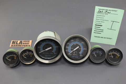 Boat Gauge Set Det-Mar Gauges RPM Speedometer Voltage Fuel Temp