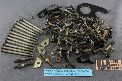 MerCruiser 4.3L V6 205hp 185hp Bolt Stud Set Exhaust Manifold Screw 1985-1995