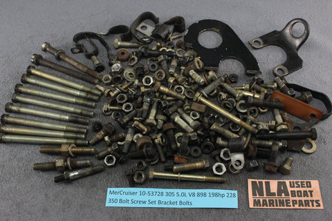 MerCruiser 10-53728 305 5.0L V8 898 198hp 228 350 Bolt Screw Set Bracket Bolts