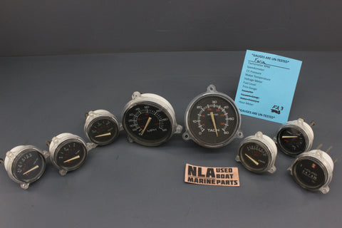 Boat Gauges Set Faria Black Red 3-Hole Mounting Face RPM Tachometer Fuel Gauge