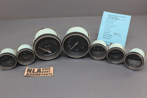 Boat Gauge Early Set Teleflex Gauges RPM Speedometer Ammeter Water Temp Fuel Oil