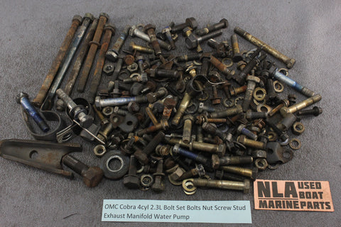 OMC Cobra 4cyl 2.3L Bolt Set Bolts Nut Screw Stud Exhaust Manifold Water Pump