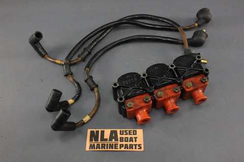 Mercury 339-5748A2 84-73451A8 Ignition Coil Assembly Spark Plug Wire 70hp 3cyl