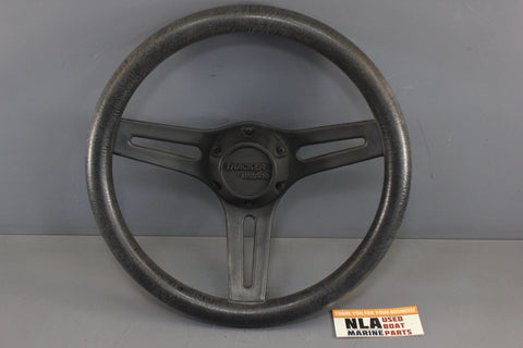 Boat Steering 12.5-in Wheel Four Winns Glastron Black 3-Spoke Helm Cap Cover