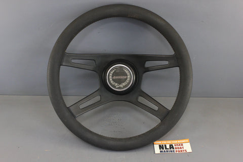 Boat Steering Wheel Four Winns Black 4-Spoke Plastic Helm Cap Cover Hub