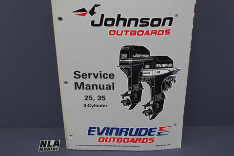 Johnson Evinrude P/N 507264 EU 25hp 35hp 1997 3-Cylinder Service Manual shop