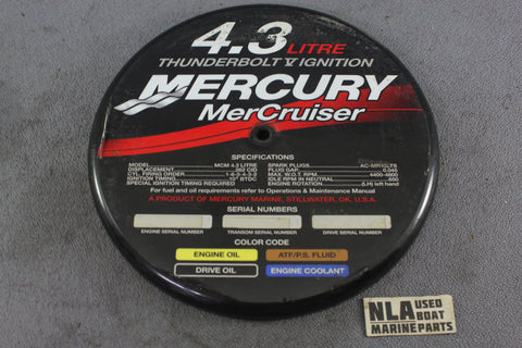 MerCruiser 14605T1 Carburetor Cover 2BBL Flame Arrestor Plastic 4.3L 4.3LH 1998