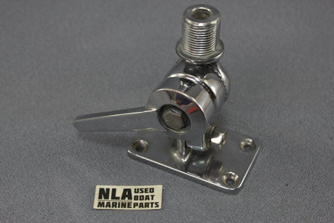 Boat Marine Chrome VHF Radio Antenna Mount Base Ratchet GPS Shakespeare