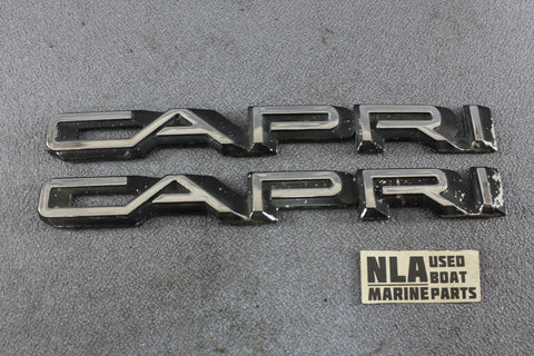 Bayliner Capri Emblem Nameplate Logo Decal Boat Marine Hardware Chrome Plastic