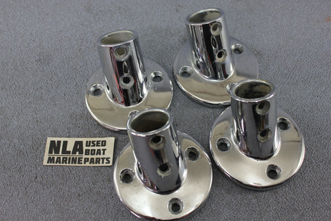 Boat Marine Bow Rail Fitting Round Base Hardware Stanchion 60ºdeg 90-2701C 7/8"