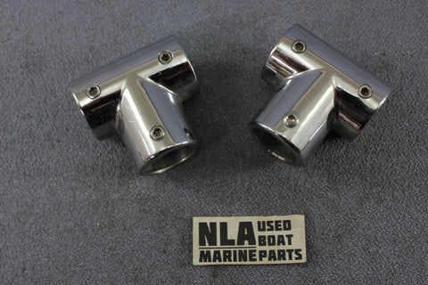 Boat Marine Bow Rail Tee Fitting Hand Tubing Hardware Stanchion 90ºdeg 7/8"