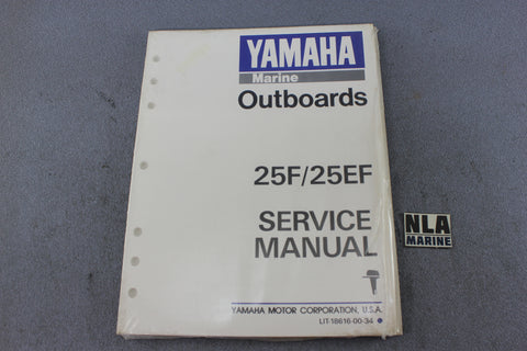 Yamaha Outboard Lit-18616-00-34 25F 25EF 25hp Repair Shop Service Manual Fix NEW