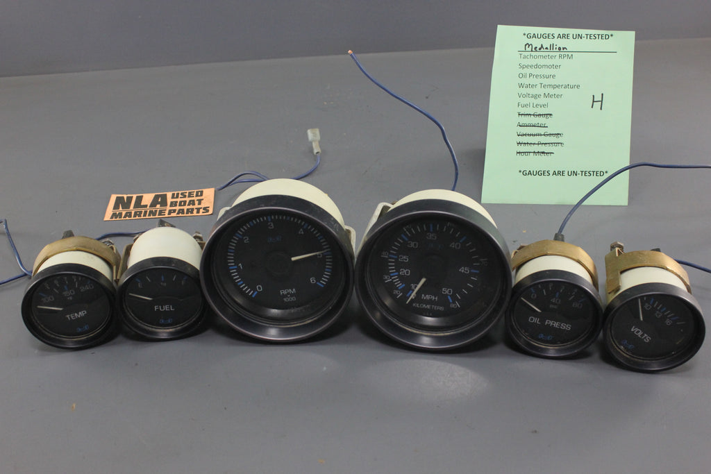 Boat Gauge Set Medallion Gauges RPM Speedometer Voltage Oil Pressure F