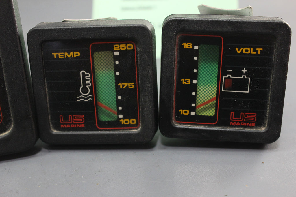Boat Gauge Set Bayliner US Marine Faria Square Gauges Black RPM Speedo NLA Marine