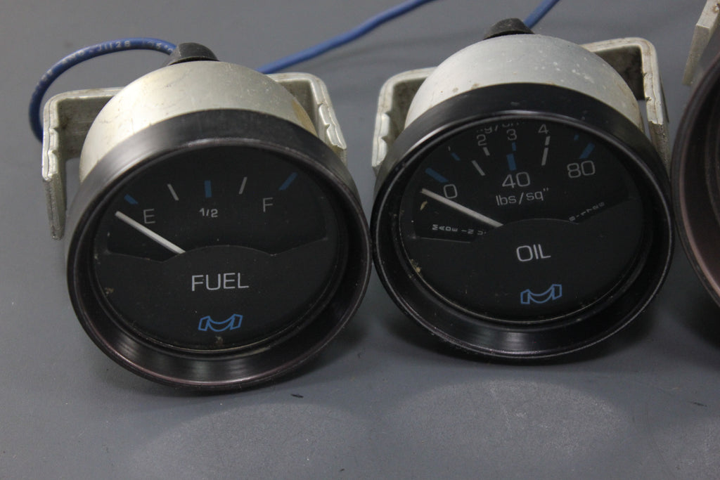 Boat Gauge Set Medallion Blue White Speedometer RPM Gauges Oil Fuel Tr ...