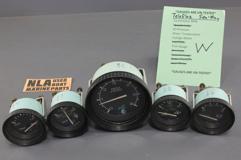 Sea Ray Gauge Set Teleflex Gauges RPM Tachometer Water Temp Fuel