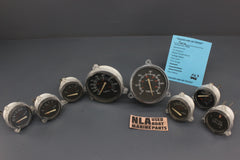 Boat Gauges Set Faria Black Red 3-Hole Mounting Face RPM Tachometer Fuel Gauge