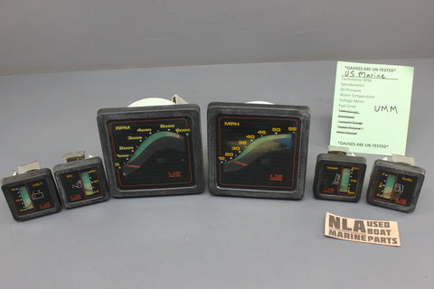 Boat Gauge Set Bayliner US Marine Faria Square Gauges Black RPM Speedometer Fuel