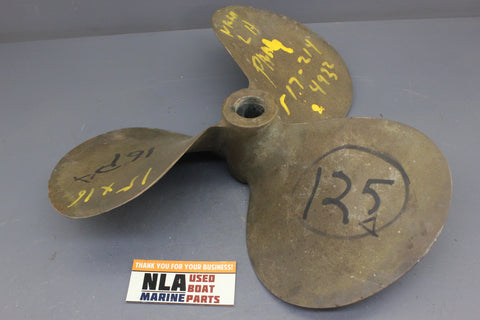 Chris Craft 1-1/4" Inboard Propeller 15"x16" Pitch RH 3-Blade Michigan Wheel - NLA Marine