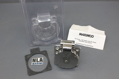 Marinco 6371EL Shore Power Plug 125V 50A Stainless Steel Easy Lock Inlet