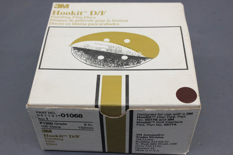 3M 051131-01068 Hookit D/F P 1200 Grit 6" Hook & Loop Sanding Disc 100 Piece