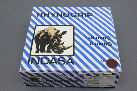 Indasa 62-500 Rhynogrip 6" Diameter  6-Hole 500 Grit Vacuum Sanding Disc 50pc