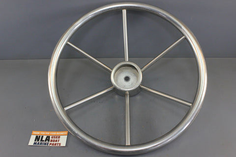Ride Guide Steering Wheel Boat Destroyer Style 6-Spoke Stainless Steel 14-3/4"
