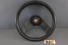 Boat Steering Wheel Rubber Grip Handle 2-Spoke Black Metal Cap Cover Helm