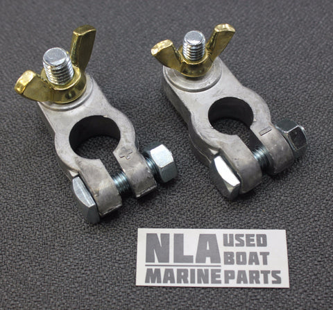 Marine Boat RV Battery Terminal Set Universal Top Post Wingnut Stud Connector