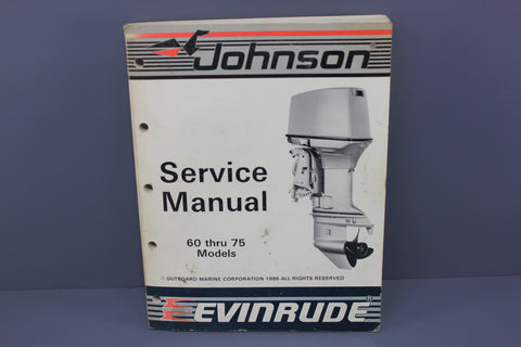 Johnson Evinrude P/N 507617 CU 60hp 65hp 70hp 75hp 1986 1987 Service Manual Shop
