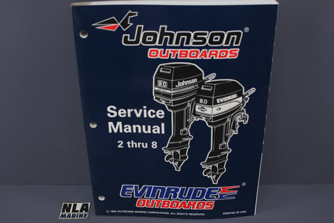 Johnson Evinrude P/N 507120 ED 2hp 3hp 4hp 5hp 6hp 8hp 1996 Service Manual Shop