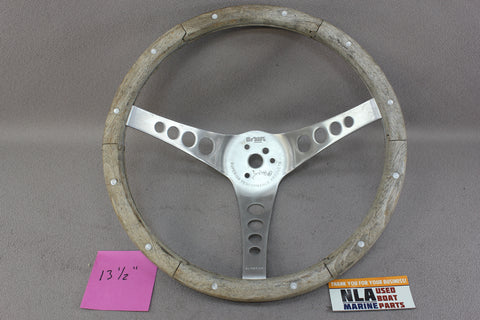 Boat Steering Wheel The "500" Wood Grip Teak Rivet Stainless 3-Spoke Marine Helm