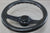 Ride Guide Steering Wheel Leather Grip Handle 2-Spoke Black Metal Cap Cover Helm