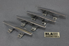 Boat Marine Cleat Cleats Dock Tie-Off Set of 4 Chrome Open Base 6410 4-hole