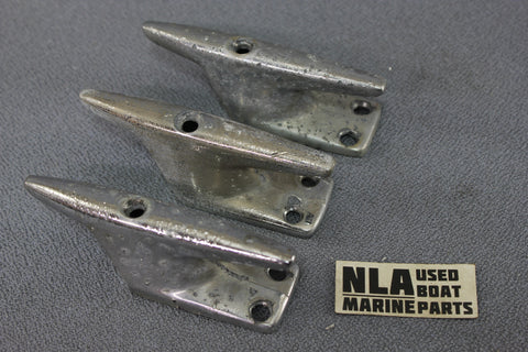 Boat Marine Vintage Antique Cleat Cleats Dock Tie-Off Chrome Closed Base 3-hole