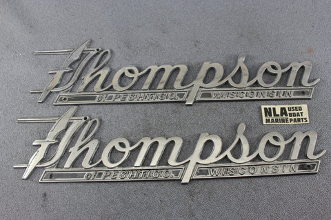 Thompson Boat Of Peshtigo Wisconsin Emblem Nameplate Logo Decal Vintage Hardware