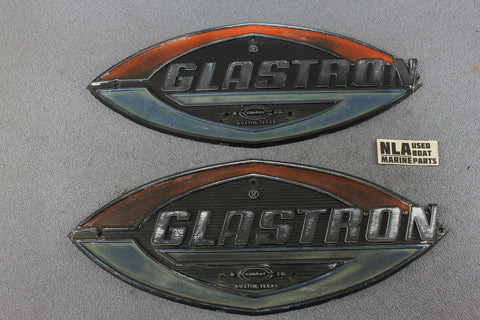 Glastron Vintage Emblem Nameplate Logo Decal Boat Marine Hardware Plastic