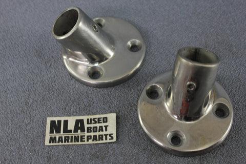 Boat Marine Bow Rail Fitting Round Base Hardware Stanchion 45ºdeg 7/8" Railing