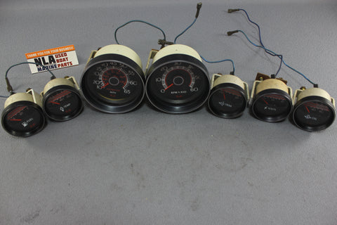 Boat Gauge Set Medallion RPM Tachometer Speedometer Fuel Level Trim Voltage Oil